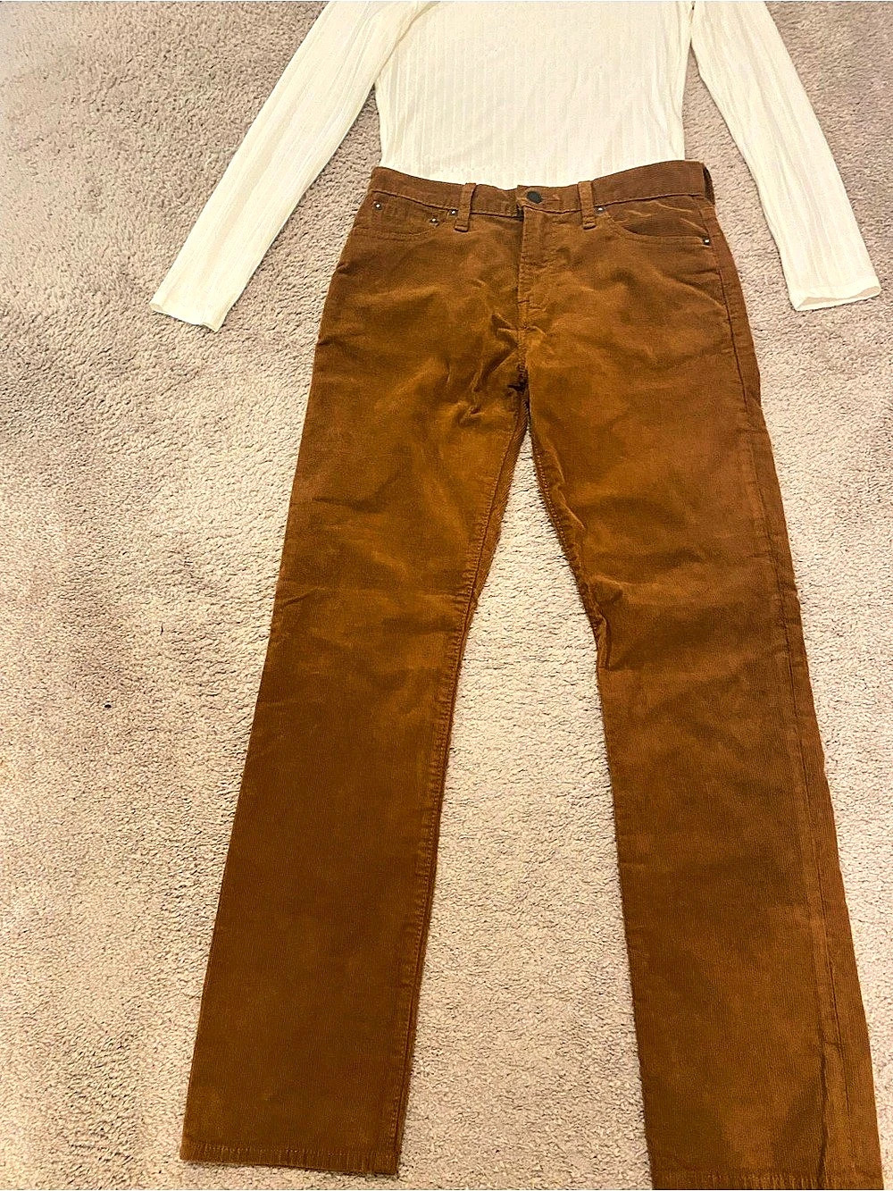 Gap Straight Corduroy Pants in Brown Waist 28 x 30